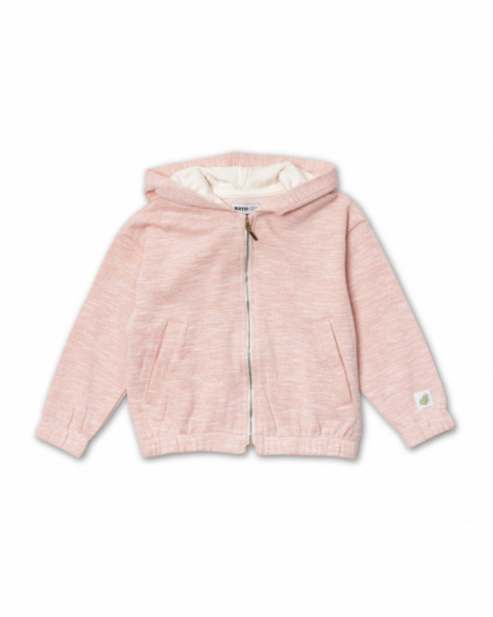 Orange knitted open sweatshirt for girl Oasis