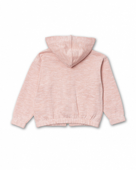 Orange knitted open sweatshirt for girl Oasis