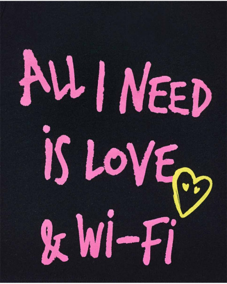 Black jersey tank top for girl Rebel Girl