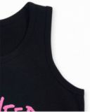 Black jersey tank top for girl Rebel Girl