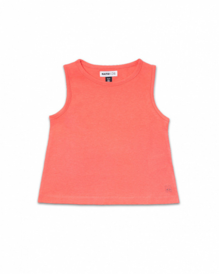 Red knit tank top for girl Basics Girl