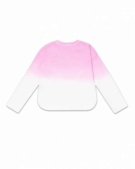 Long pink knit t-shirt for girl Paradiso beach