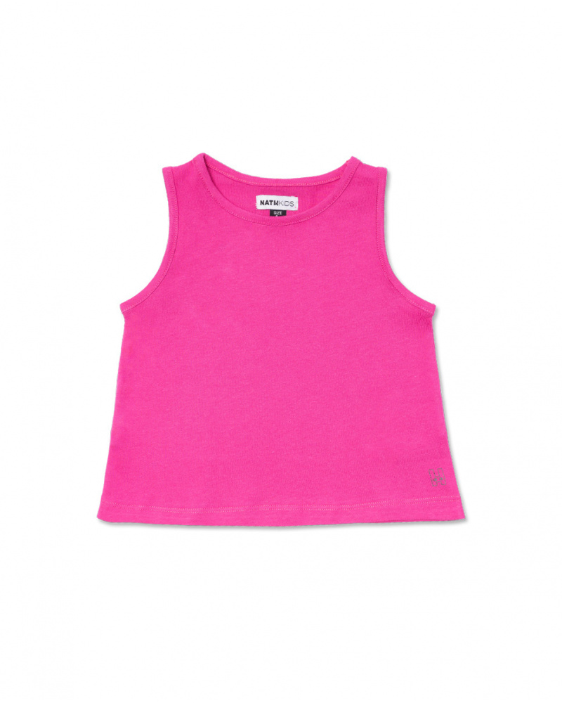 Purple knit tank top for girl Basics Girl