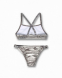 Metallic silver bikini girl One day in NYC