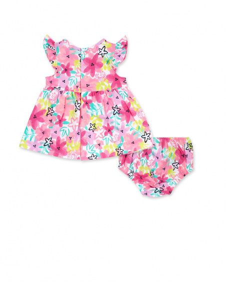 Printed knit dress for girl Time to plant