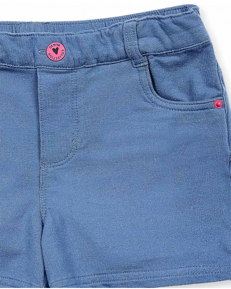 Blue knit short girl Paradiso beach