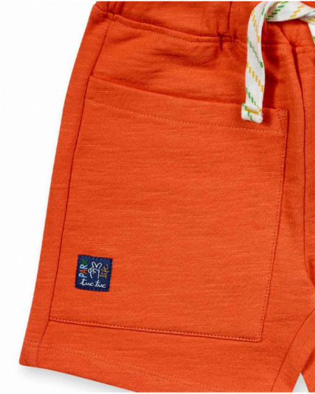 Park Life orange fleece bermuda shorts for boy