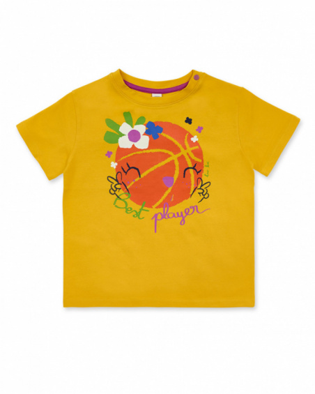 Orange knit T-shirt for girl Park Life