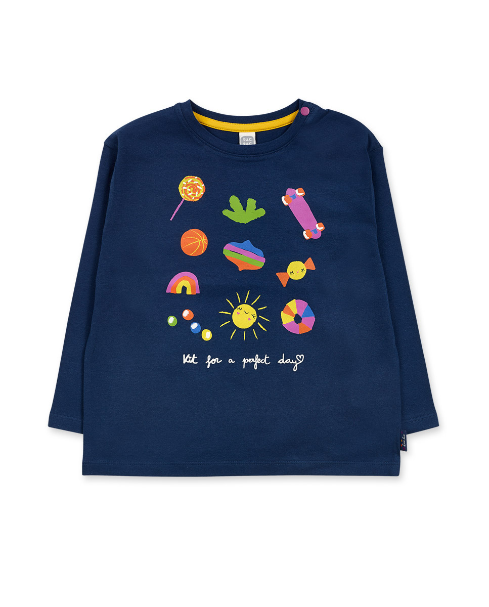 Park Life girl s blue knitted t shirt tuc tuc
