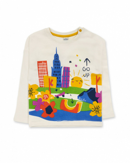 Beige knit T-shirt for girl Park Life