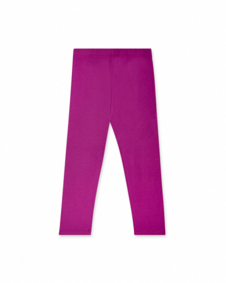 Fuchsia knit legging for girl Park Life