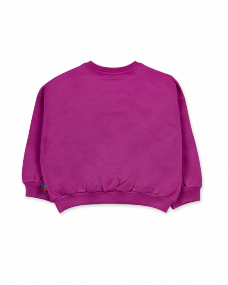 Fuchsia fleece sweatshirt for girl Park Life