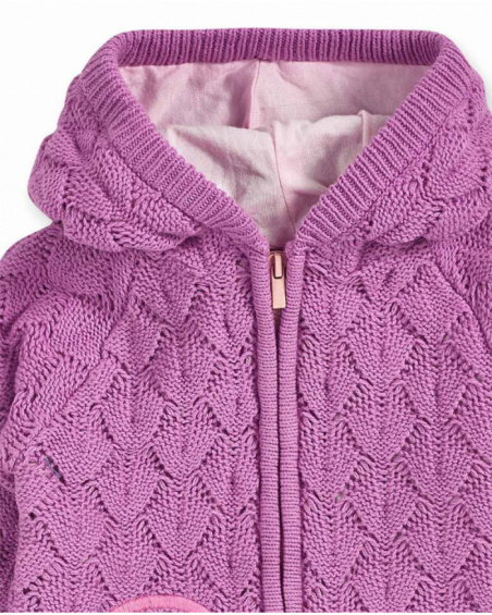 Girls' pink tricot jacket Dragon Finder