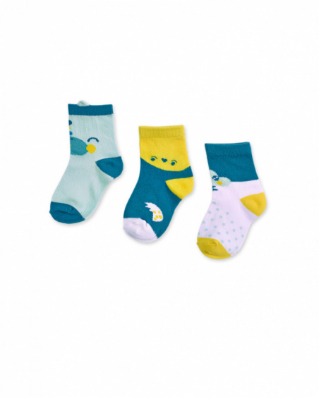 Set of 3 colored socks for boys Dragon Finder