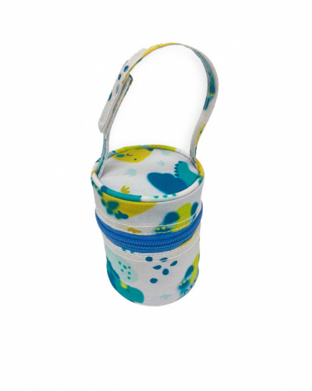 Gray pacifier holder toiletry bag Dragon Finder print for boy