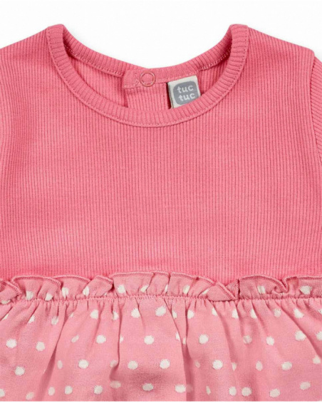 Pink knit dress for girl Happy Cookies