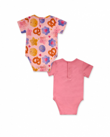 Pack 2 knitted bodysuits for girl Happy Cookies