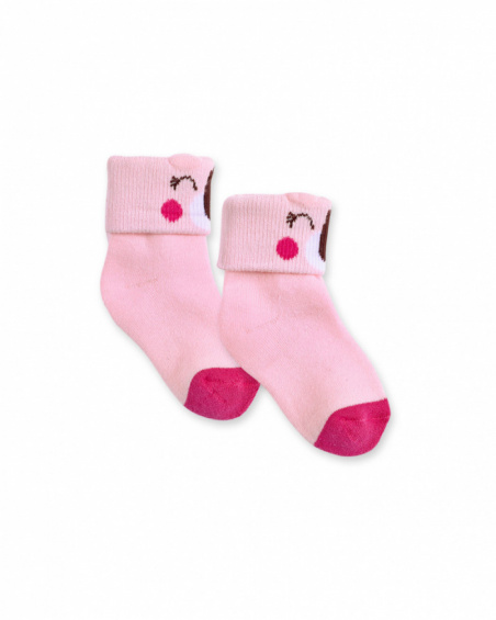 Pink Happy Cookies girl socks