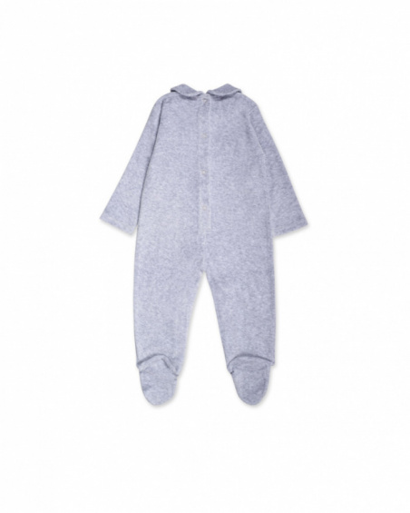 Gray sheathed romper for girl P'tit Zoo