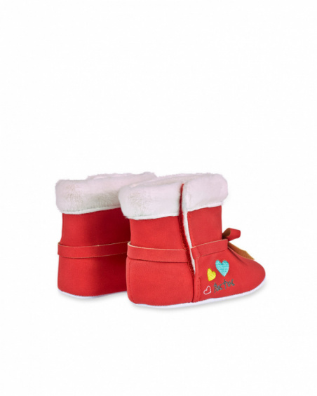 P'tit Zoo for girl red fur boots