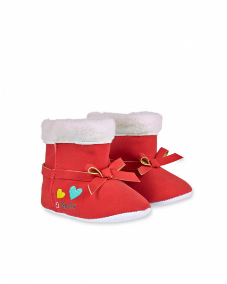 P'tit Zoo for girl red fur boots