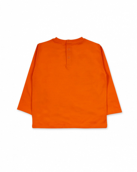 Orange knit T-shirt for girl Trecking Time