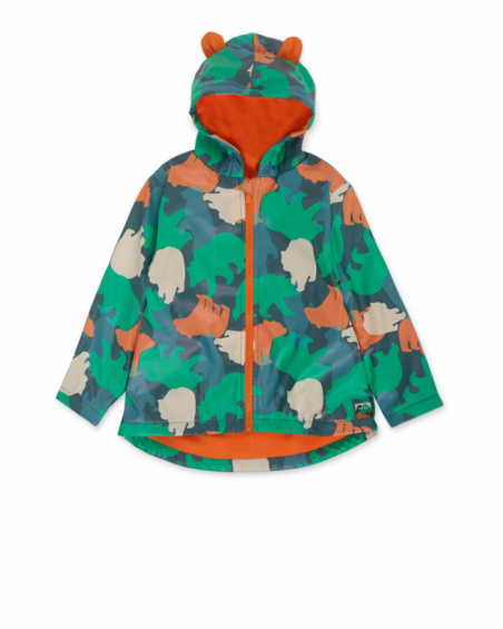 Green trench coat for boy Trecking Time