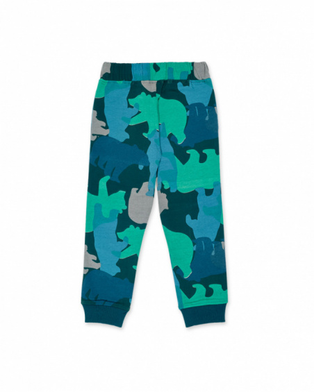 Green fleece trousers boy Trecking Time