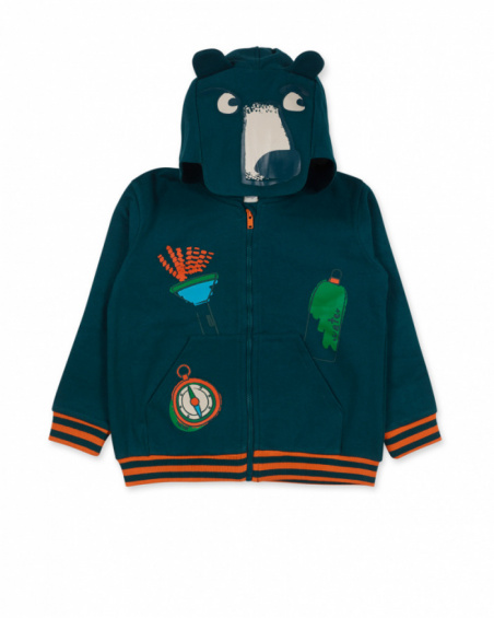 Green fleece jacket for boy Trecking Time