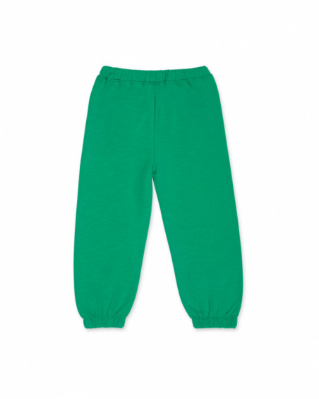 Green fleece trousers for boy Trecking Time