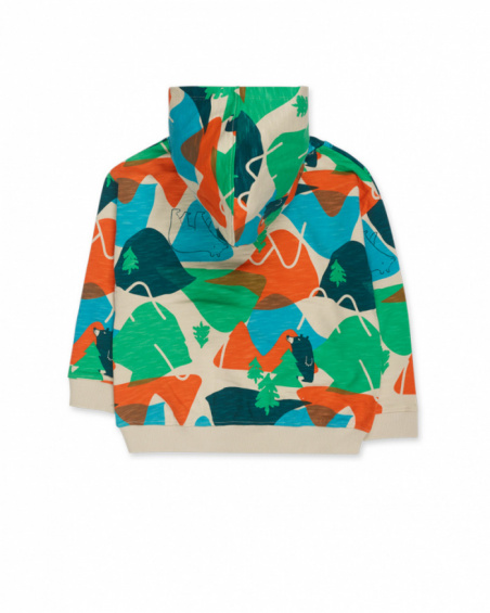 Beige fleece sweatshirt for boy Trecking Time