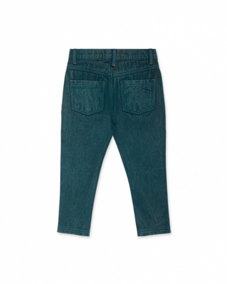 Green twill trousers for boy Trecking Time
