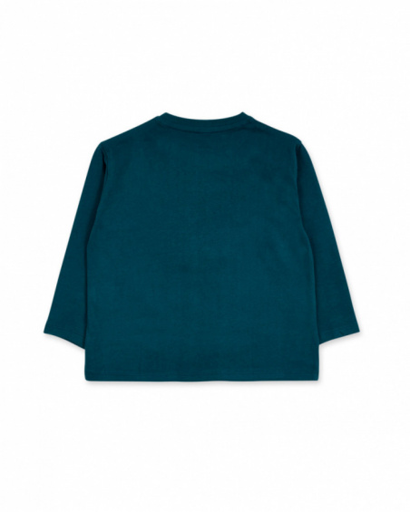 Green knit T-shirt for boy Trecking Time