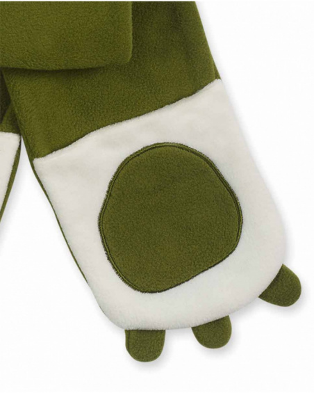 Gorro y bufanda polar verde niño Trecking Time