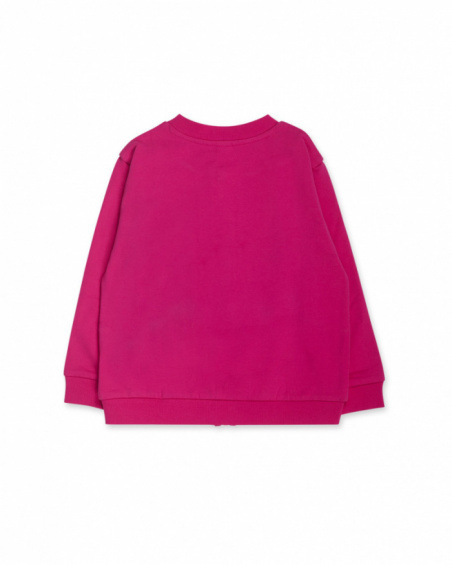 Fuchsia fleece sweatshirt for girl Trecking Time