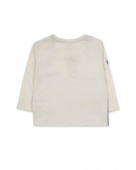 White knit T-shirt for boy Robot Maker