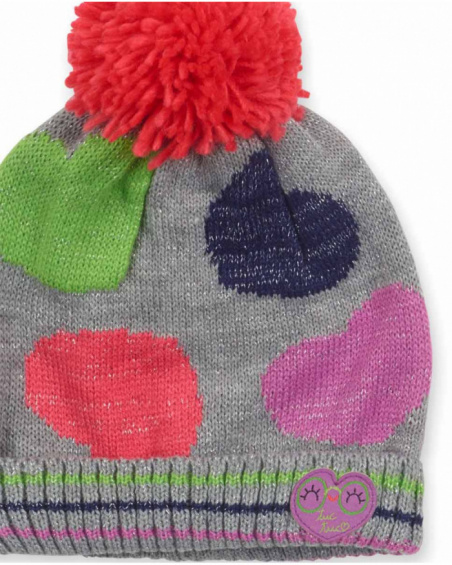 Gray knitted hat and scarf for girl Robot Maker