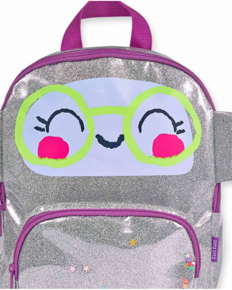 Silver backpack for girls Robot Maker