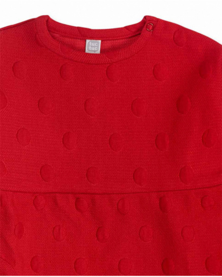 Red knitted dress for girl Besties