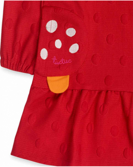 Red knitted dress for girl Besties