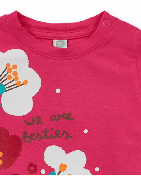 Besties for girl pink knit t-shirt