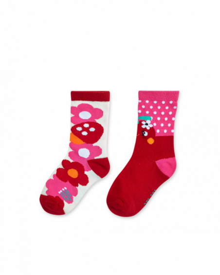 Set of 2 patterned socks for girl Besties