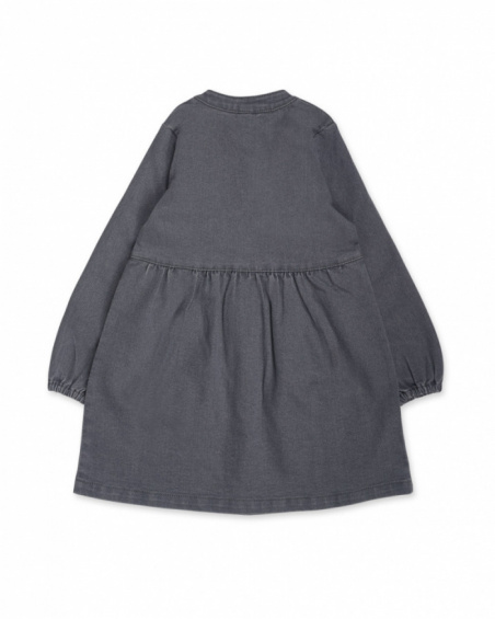 Gray denim dress for girl Cattitude