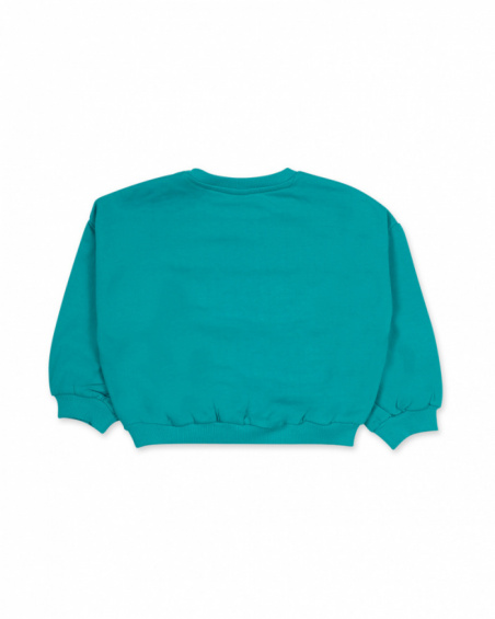 Blue plush sweatshirt for girl Cattitude