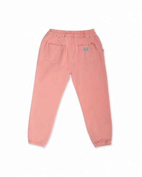 Catiitude for girl pink twill trousers