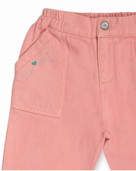 Catiitude for girl pink twill trousers