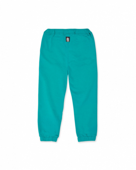 Blue plush trousers for boy Cattitude