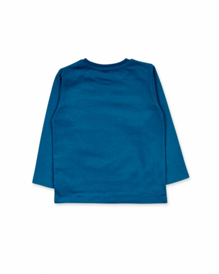 Blue knit T-shirt for boy Big Hugs