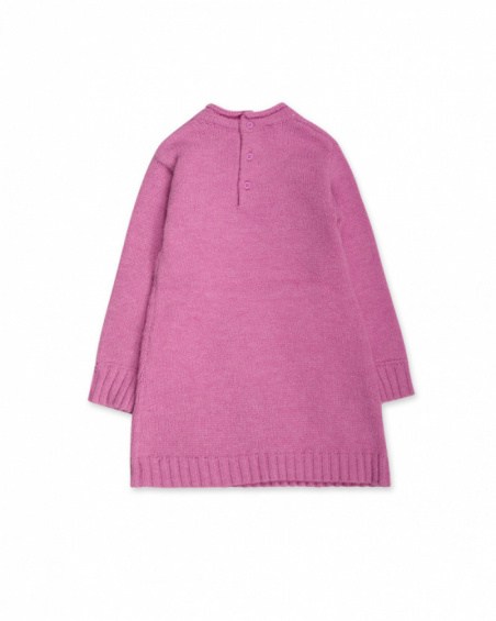 Pink knitted dress for girl Big Hugs