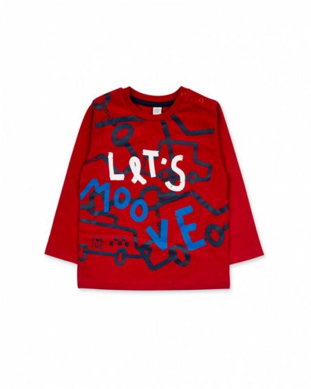 Road to Adventure red knit t-shirt for boy